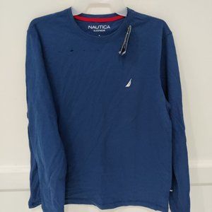 DEFECT Nautica Men's Sleepwear Top Long Sleeve Blue Size S $50 3A007